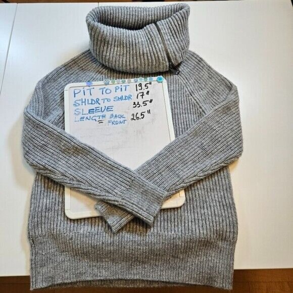 Contemporaine Sweater Women S Gray Exclusive Simons Chunky Ribbed Knit Oversized - Picture 16 of 16